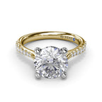 Two-Tone 14K Yellow & White Gold Traditional Semi-Mount Diamond Ring