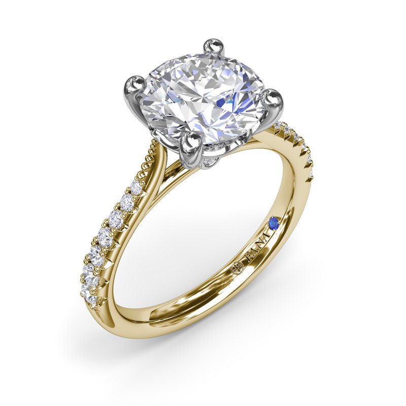 Two-Tone 14K Yellow & White Gold Traditional Semi-Mount Diamond Ring