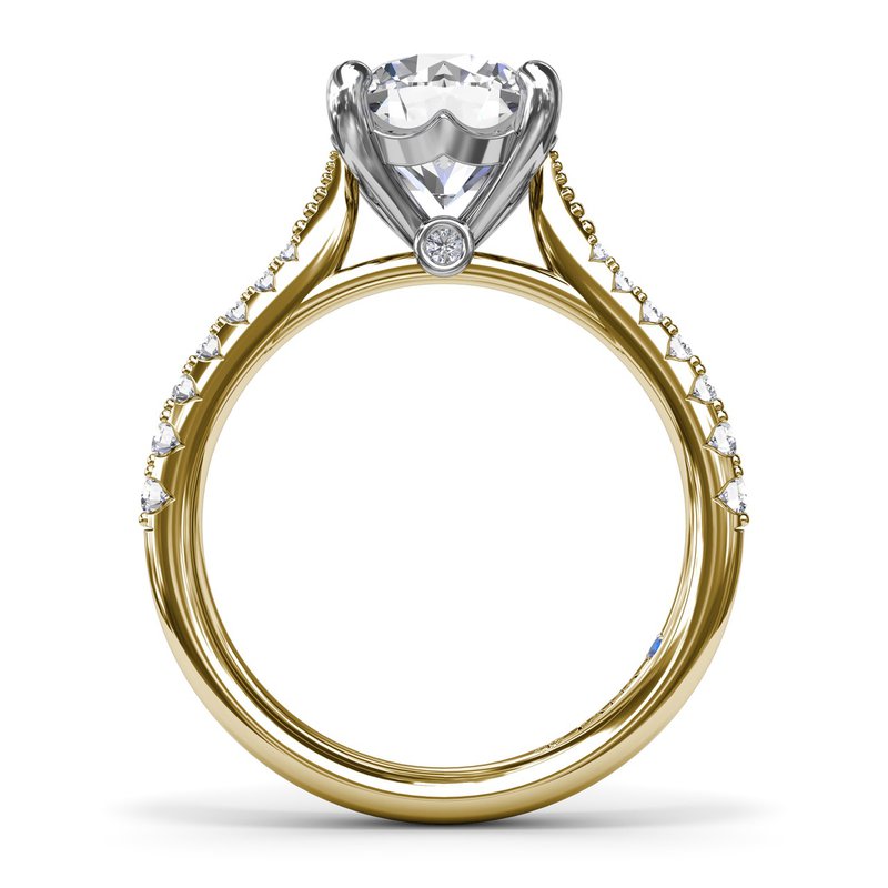Two-Tone 14K Yellow & White Gold Traditional Semi-Mount Diamond Ring