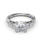 14K White Gold Five Stone Semi-Mount Diamond Ring