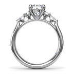 14K White Gold Five Stone Semi-Mount Diamond Ring