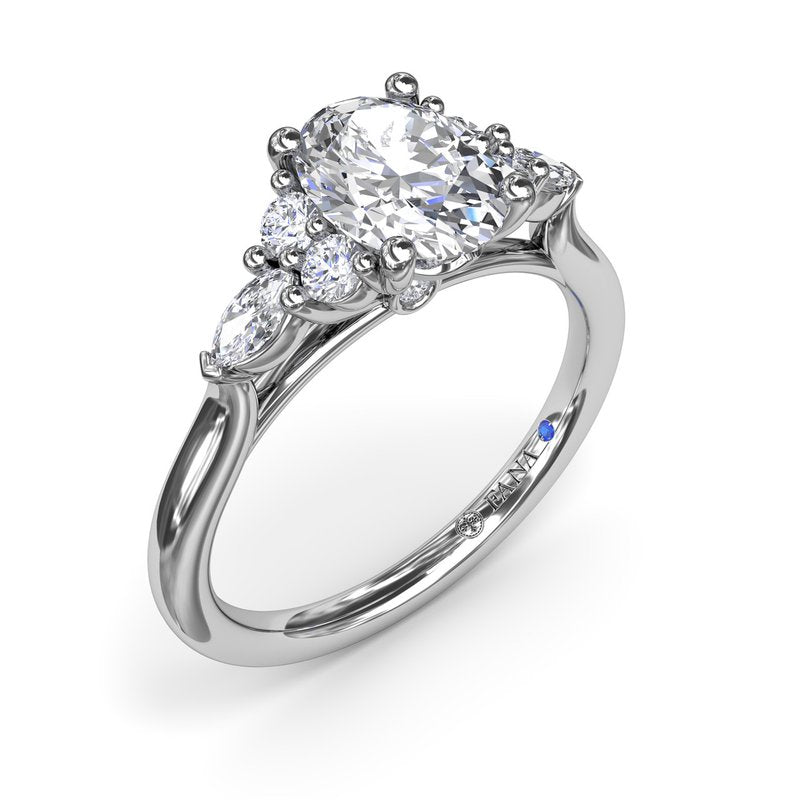 14K White Gold Diamond Semi-Mount Ring