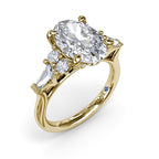 14K Gold Diamond Semi-Mount Ring
