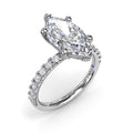 14K White Gold Diamond Semi-Mount Ring
