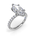 14K White Gold Diamond Semi-Mount Ring