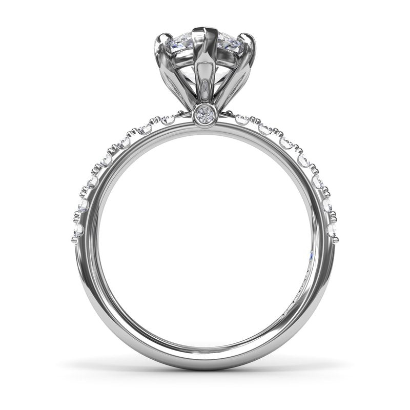 14K White Gold Diamond Semi-Mount Ring