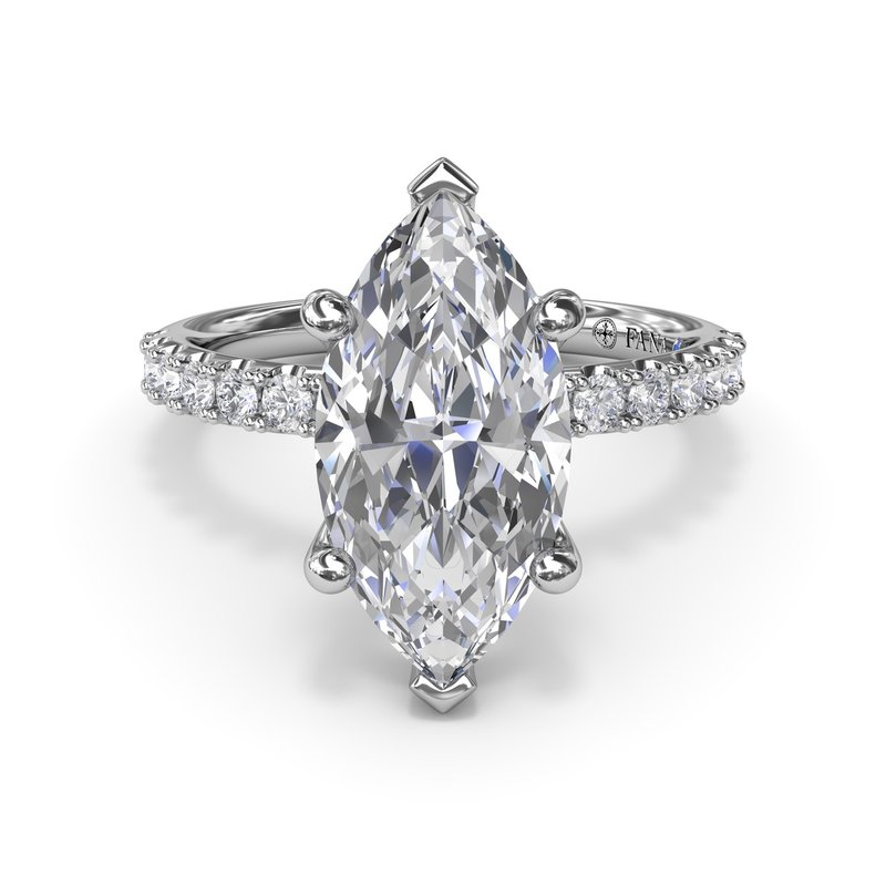 14K White Gold Diamond Semi-Mount Ring