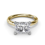 14K Yellow & White Gold East To West Mounting