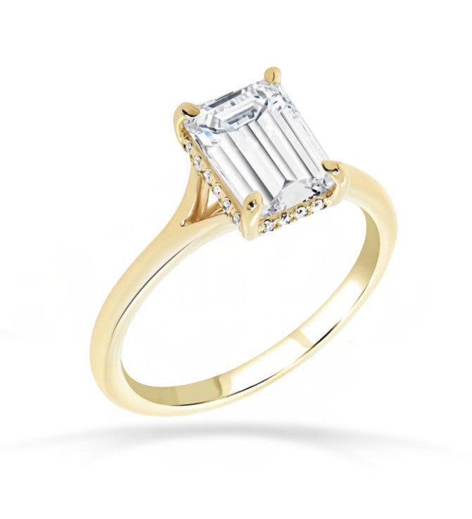 14K Gold Hidden Halo Diamond Mounting