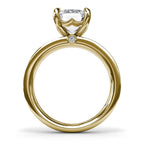 14K Gold Peek-A-Boo Diamond Wide Band Mounting