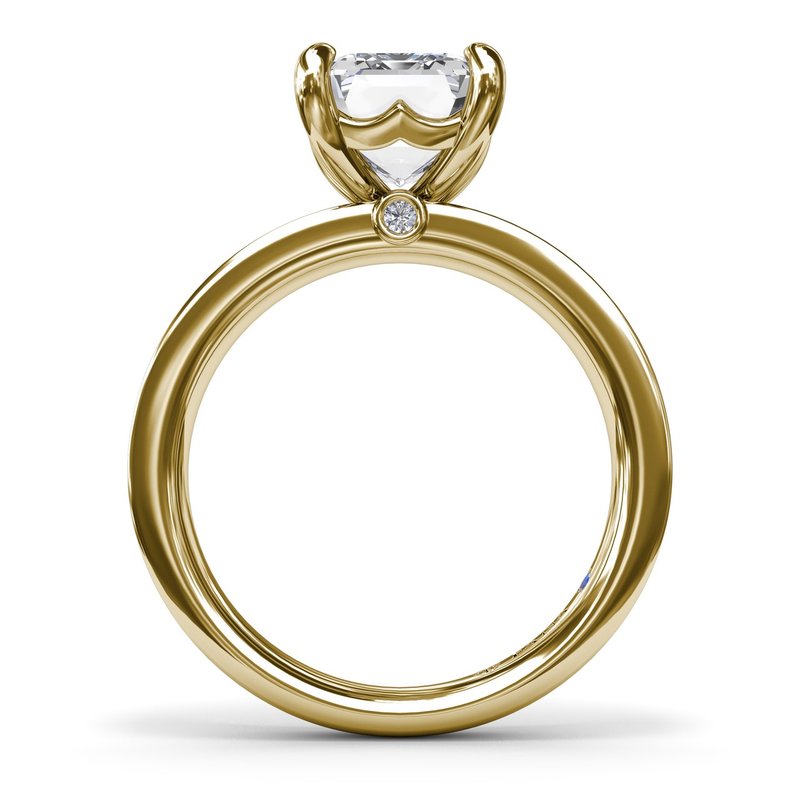 14K Gold Peek-A-Boo Diamond Wide Band Mounting
