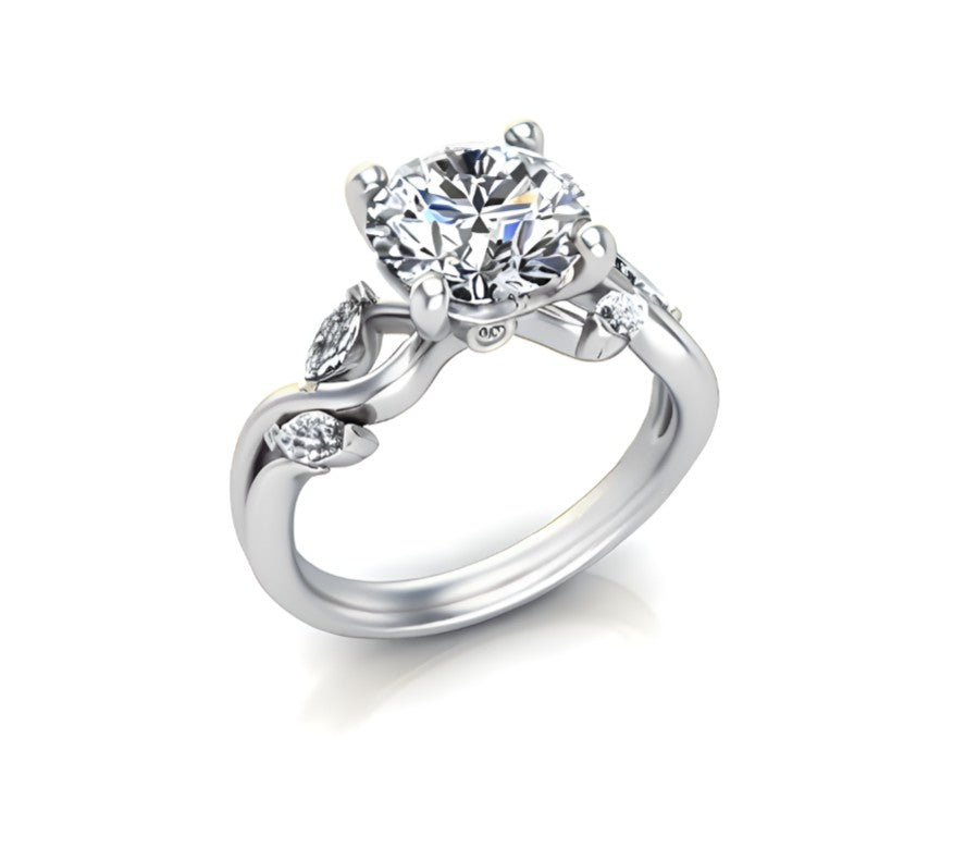 14K White Gold Diamond Semi-Mount Ring