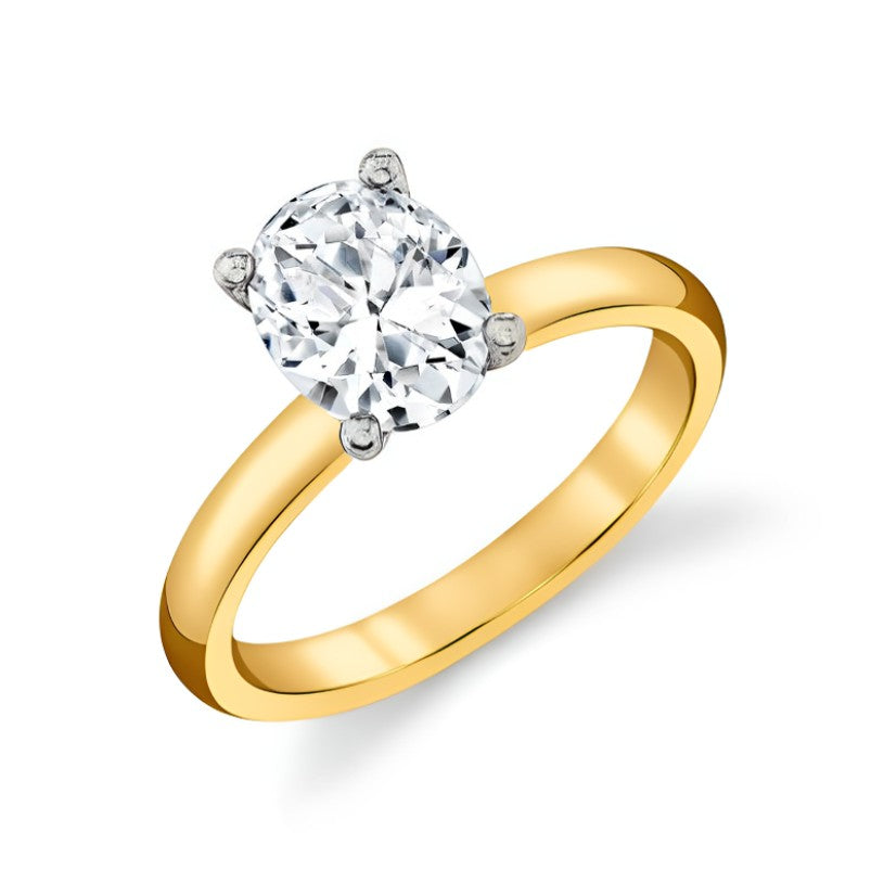 Two-Tone 14K White & Yellow Gold Peek-A-Boo Diamond Cigar Band Mounting