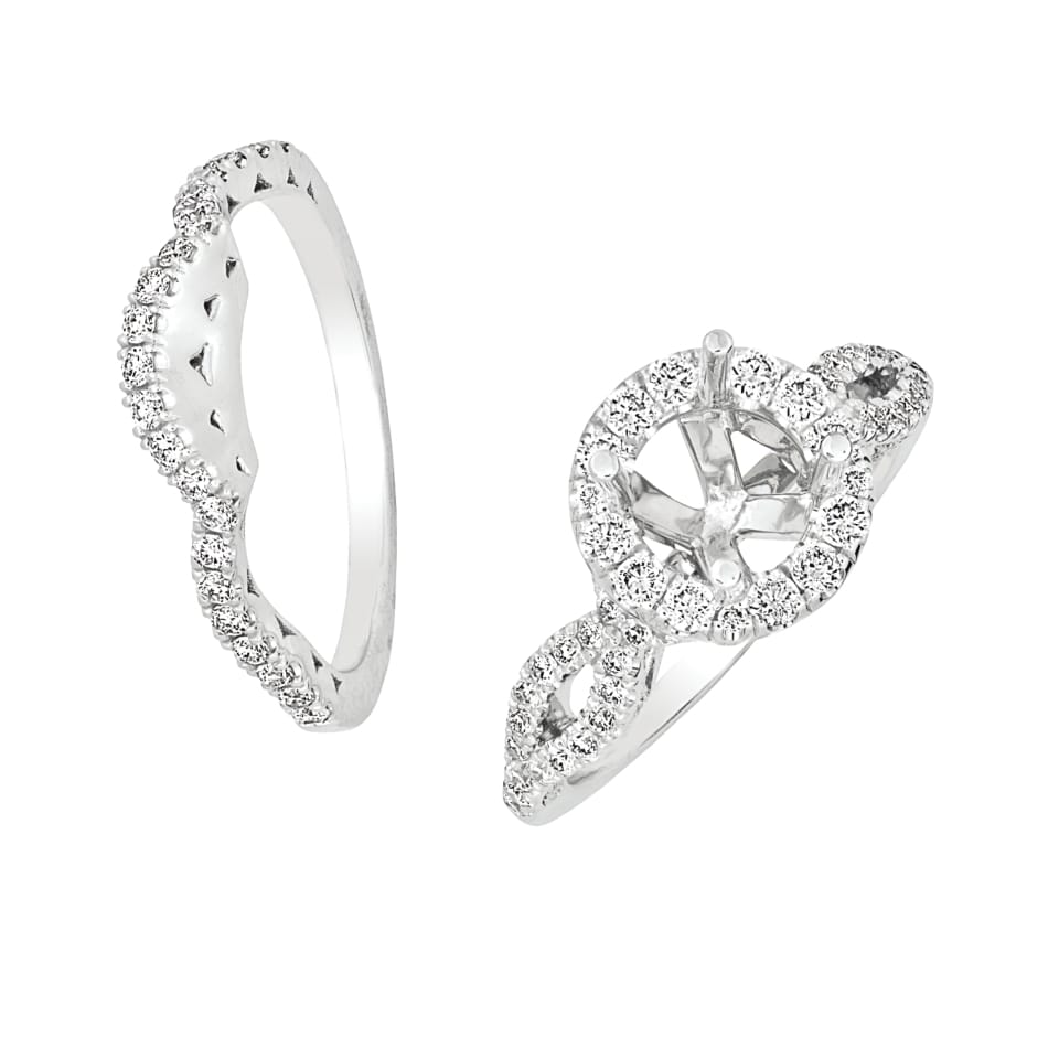 14K White Gold Diamond Semi-Mount Engagement Ring