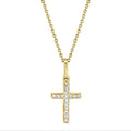 14K Gold Diamond Cross Pendant Necklace