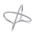 14K White Gold X Diamond Fashion Ring