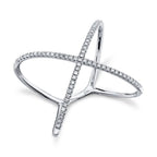 14K White Gold X Diamond Fashion Ring