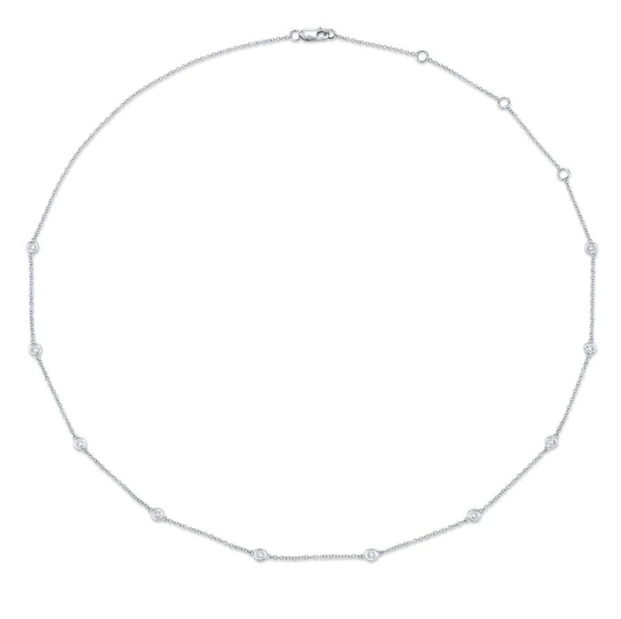 14K White Gold Diamonds By The Yard Necklace