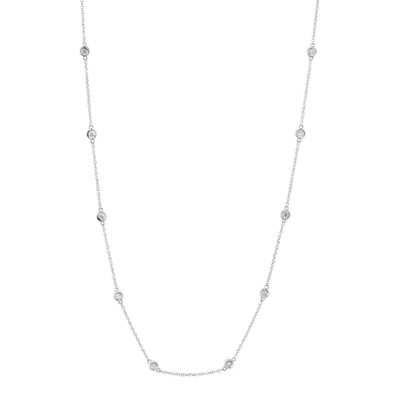 14K White Gold Diamonds By The Yard Necklace