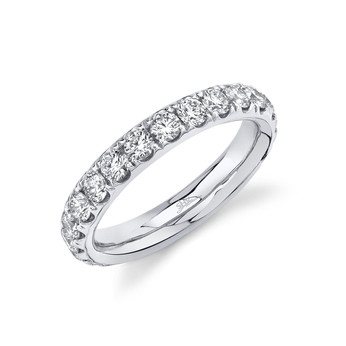 14K White Gold Eternity Diamond Wedding Band