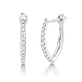 14K White Gold Diamond Huggie Earrings