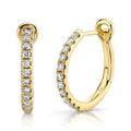 14K Gold Diamond Hoop Earrings