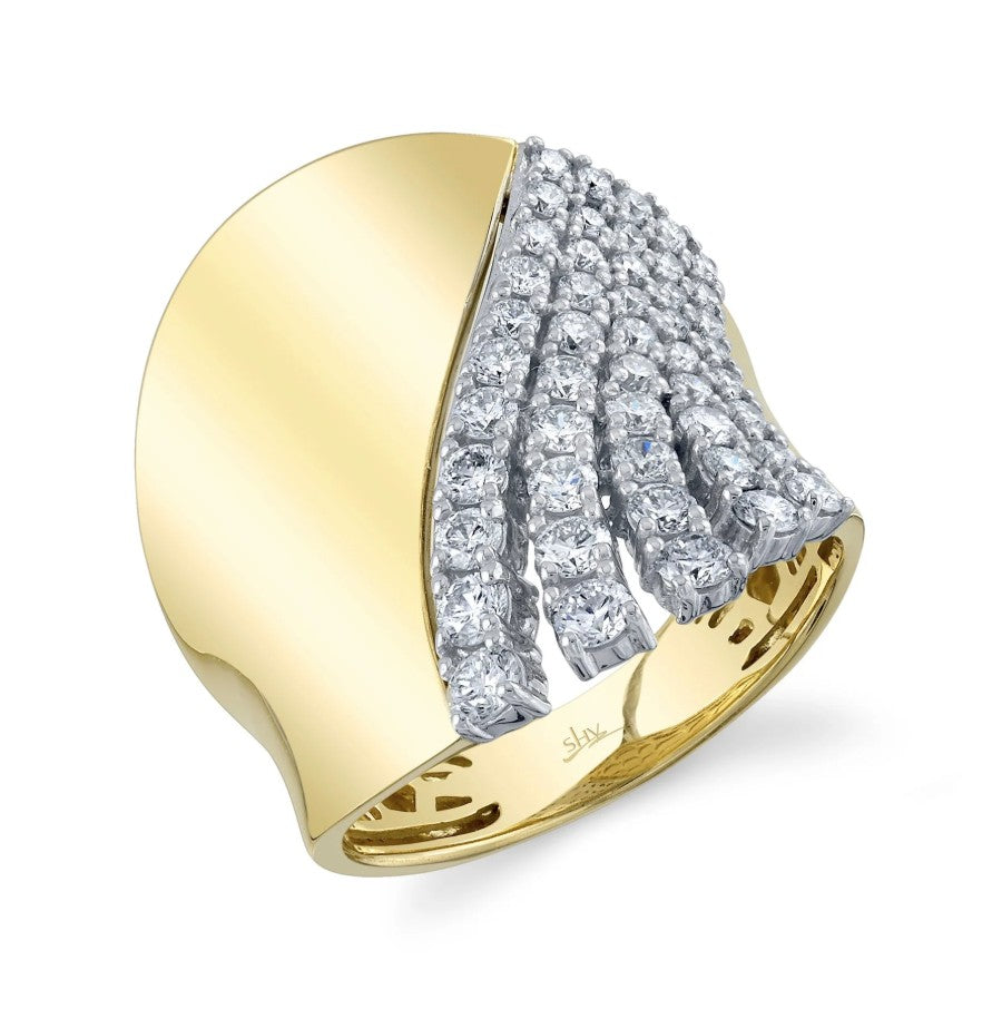 14K Yellow Gold Diamond Fashion Ring