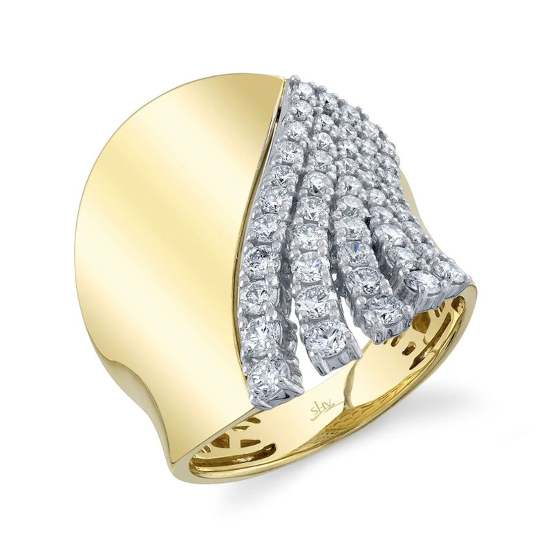 14K Yellow Gold Diamond Fashion Ring