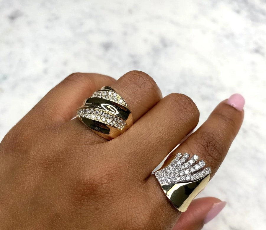 14K Yellow Gold Diamond Fashion Ring