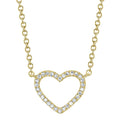 14K Gold Open Heart Diamond Necklace