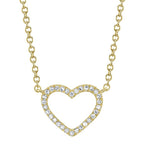 14K Gold Open Heart Diamond Necklace