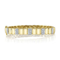 14K Yellow Gold Diamond Panel Bangle Bracelet