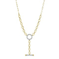 14K Yellow Gold Mariner Link Lariat Diamond Necklace