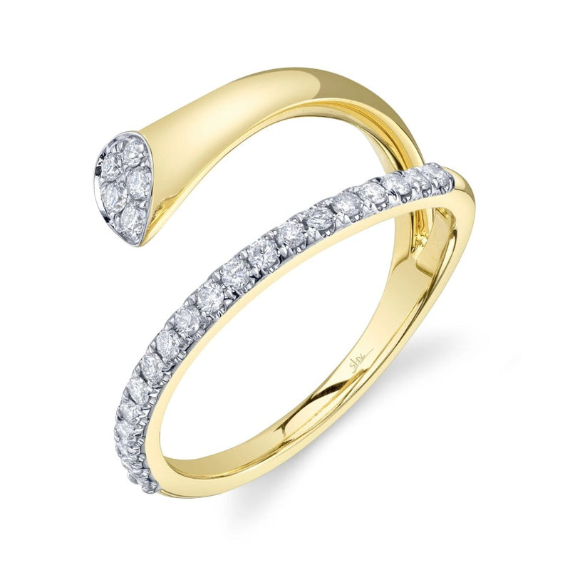 14K Gold Bypass Diamond Ring