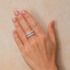 14K Yellow Gold Two Row Pave Diamond Fashion Ring