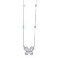 14K White Gold Butterfly Diamond Necklace