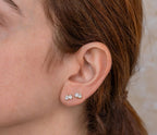 14K Gold Toi et Moi Diamond Earrings