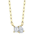 14K Gold Toi Et Moi Diamond Necklace