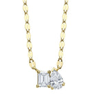 14K Gold Toi Et Moi Diamond Necklace