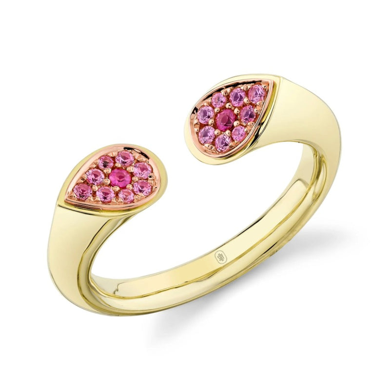 14K Yellow Gold Pink Sapphire Fashion Ring