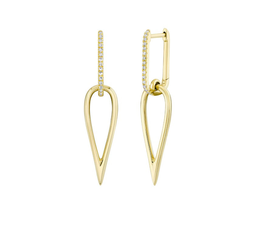 14K Gold Diamond Drop Earrings