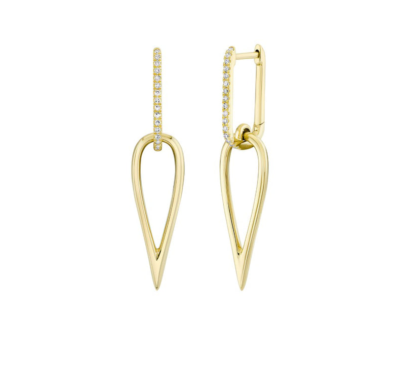 14K Gold Diamond Drop Earrings