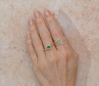 14K Gold Green Emerald Bypass Ring