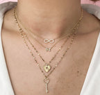 14K White Gold Infinity Diamond Necklace