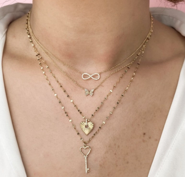 14K White Gold Infinity Diamond Necklace