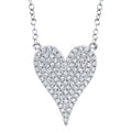 14K White Gold Diamond Heart Necklace