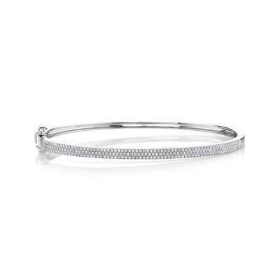 14K White Gold Pavé Diamond Bangle Bracelet