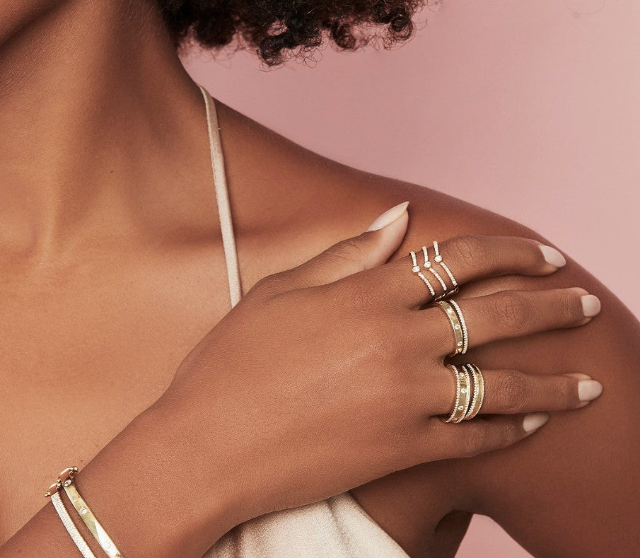 14K Yellow Gold Stackable Fashion Ring
