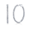 14K White Gold Miracle Set Diamond Hoop Earrings