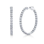 14K White Gold Miracle Set Diamond Hoop Earrings